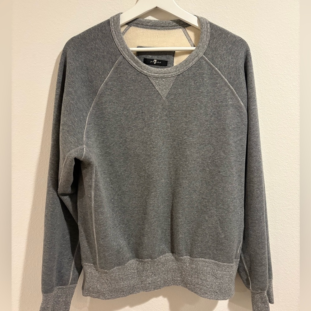7 For All Mankind Charcoal Crewneck Sweater